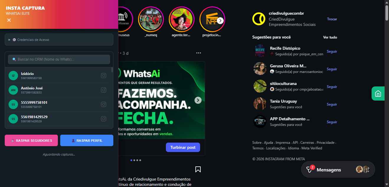 Instagram com Extensão